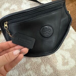 Coach Black Leather Belt Bag vintage 1990 USA Olympic team belt bag